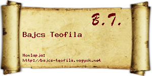 Bajcs Teofila névjegykártya